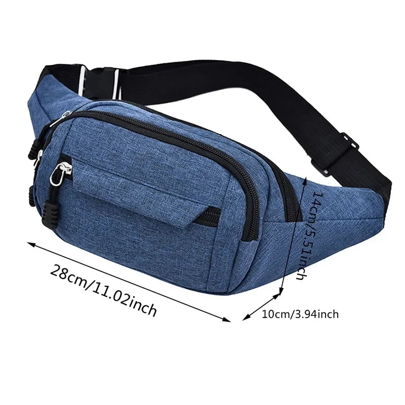 Men's and women's diagonal chest bags, simple and casual waist bags, splash-proof and wear-resistant for construction sites