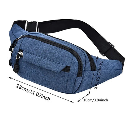 Men's and women's diagonal chest bags, simple and casual waist bags, splash-proof and wear-resistant for construction sites