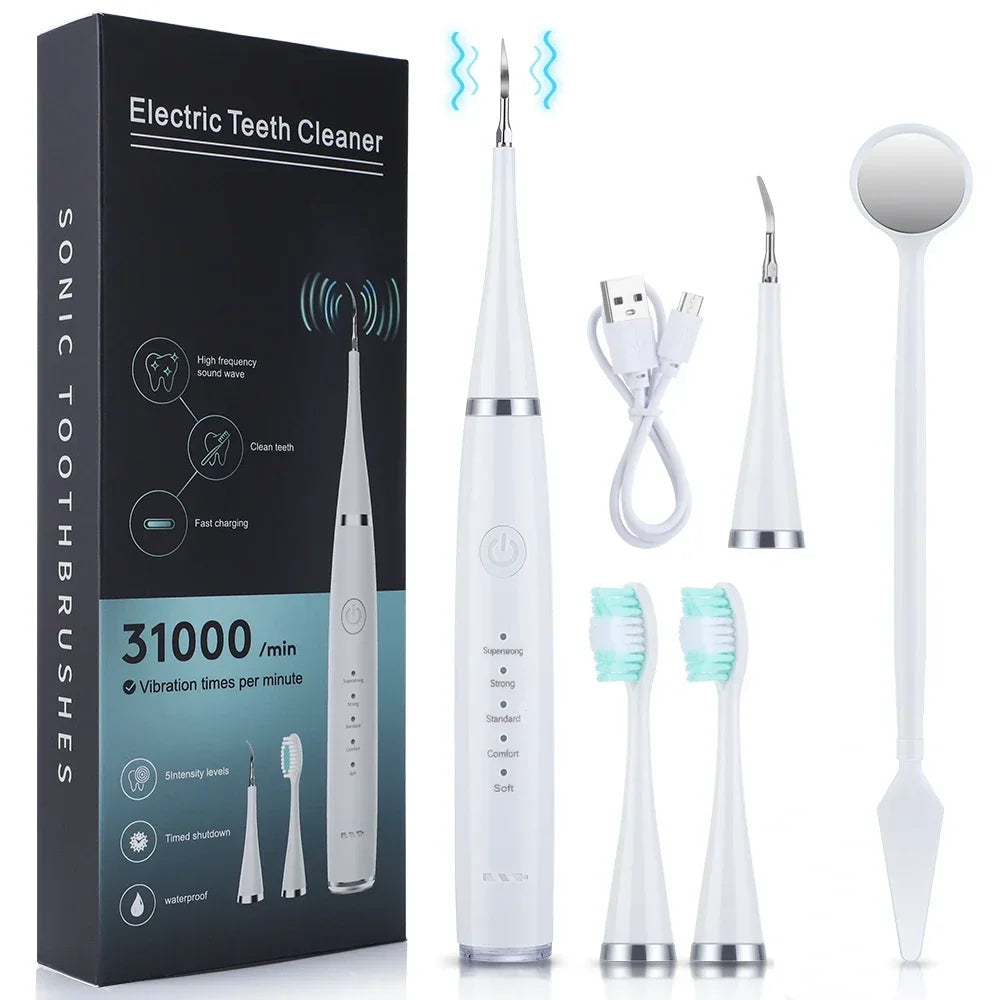 3 IN 1 Toothbrush Sonic Dental Teeth Whitening Kit Tooth Whitener Calculus Tartar Remover Tools Cleaner Stain Oral Care