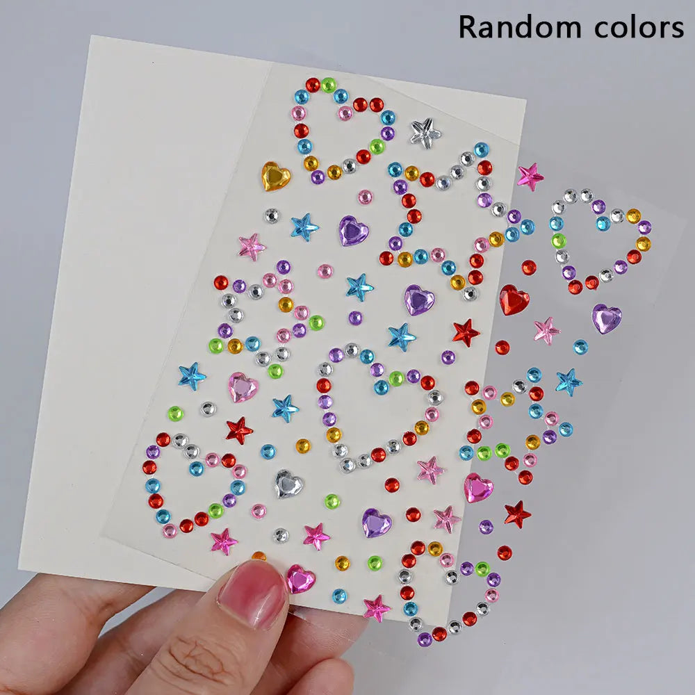 1Pcs Face Diamond Gem Sticker 5D Colorful Rhinestone Tattoo Eyeshadow Stickers fo Festival Nail Body Makeup Bling Jewel DIY Deco