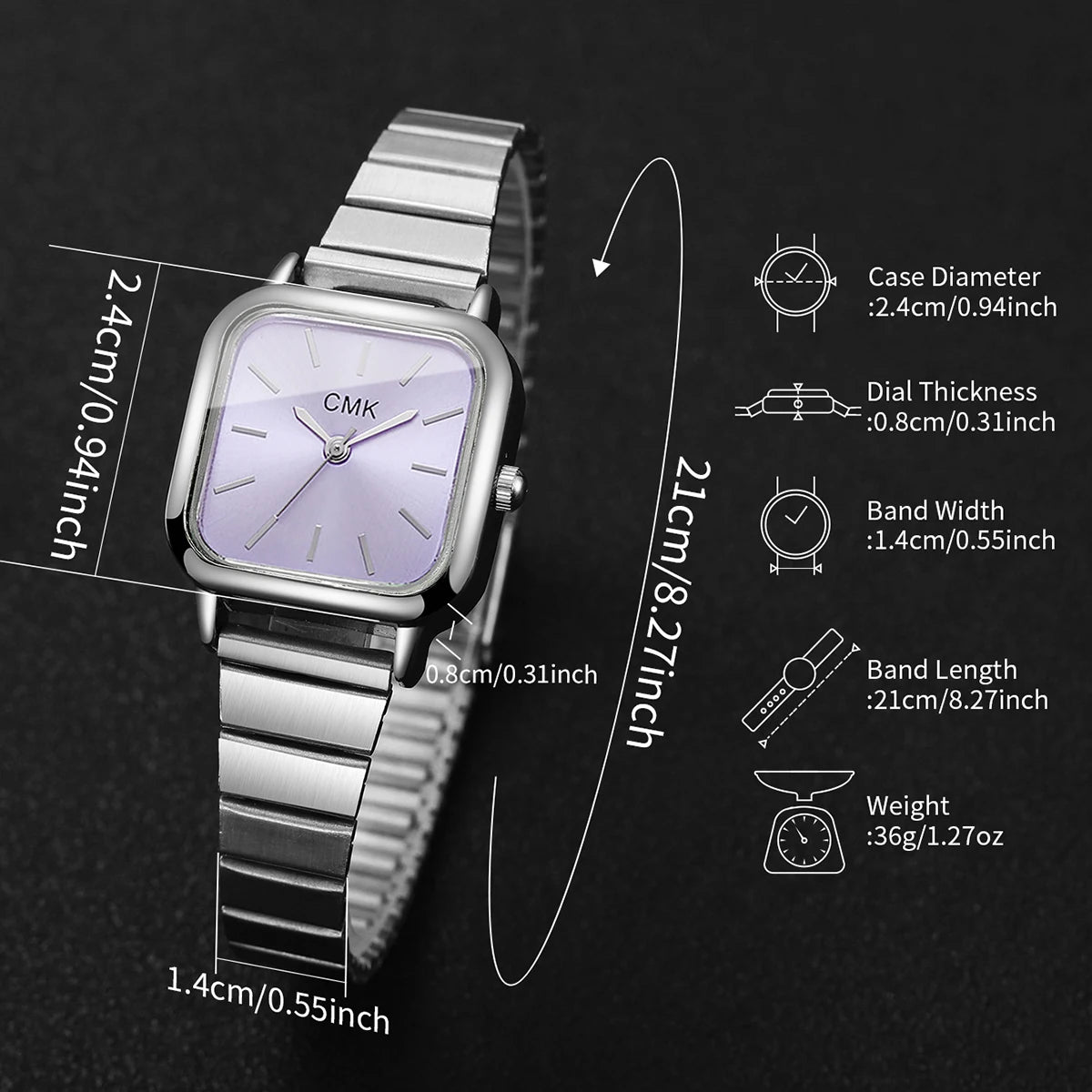 Fashion Square Women Watches Luxury Ultra-thin Strap Ladies Quartz Wristwatch For Ladies Clock Reloj Mujer（Without Box）