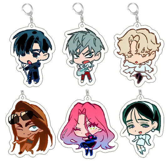 Popular Anime Alien Stage Chibis Keychains for Womens Accessories Bag Luka Ivan Till Mizi Hyuna Sua Keyrings Jewelry Fans Gifts
