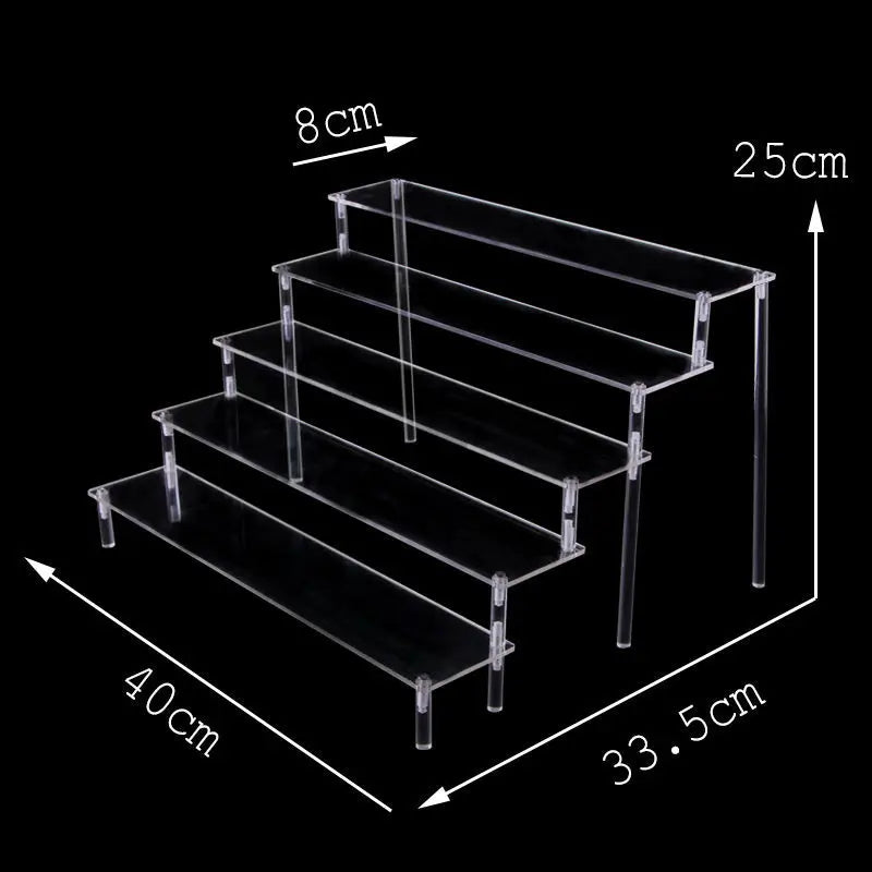 Acrylic Risers for Display 2-5 Tier Acrylic Display Stand Perfume ,Clear Cupcake Stand Holder for Figures Dessert Doll Shelves