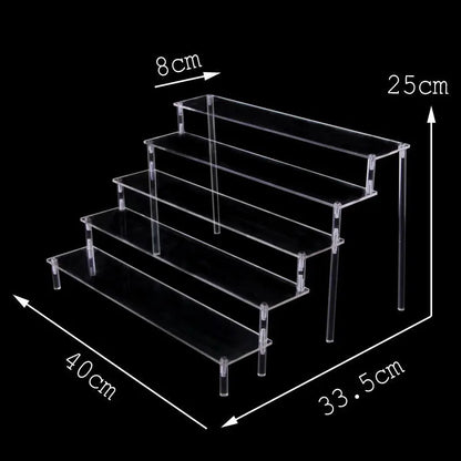 Acrylic Risers for Display 2-5 Tier Acrylic Display Stand Perfume ,Clear Cupcake Stand Holder for Figures Dessert Doll Shelves