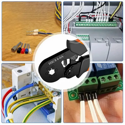 Hexagonal Self-Adjustable Ratchet Ferrule Crimping Tool Kit 23-10AWG 0.25-6mm2 Crimper Kit with 400-2000pcs Wire Terminals