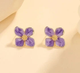 Hypoallergenic Stylish Vintage Flower Stud Earrings Premium Vintage Gold Plated Stainless Steel For Women Party §ã§֧â§֧اܧÚ §ا֧ߧã§Ü