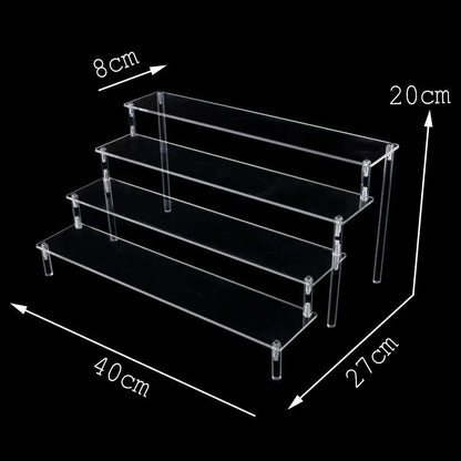 Acrylic Risers for Display 2-5 Tier Acrylic Display Stand Perfume ,Clear Cupcake Stand Holder for Figures Dessert Doll Shelves