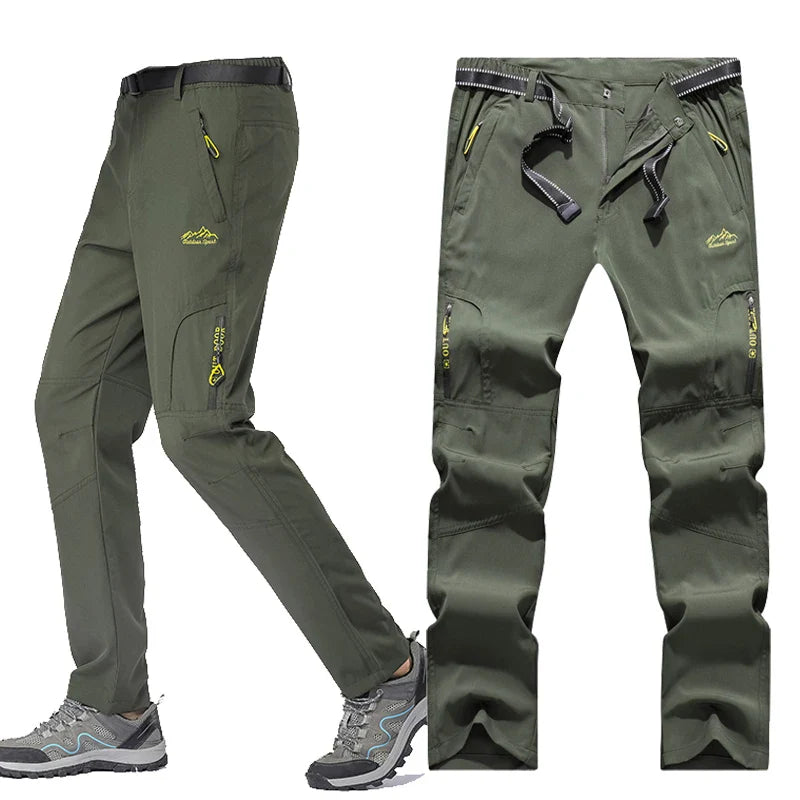 SFABL 5XL Summer Quick Dry Hiking Pants Men Stretch Waterproof Tactical Pants Zipper Pockets Trousers Lightweight Fishing Pants