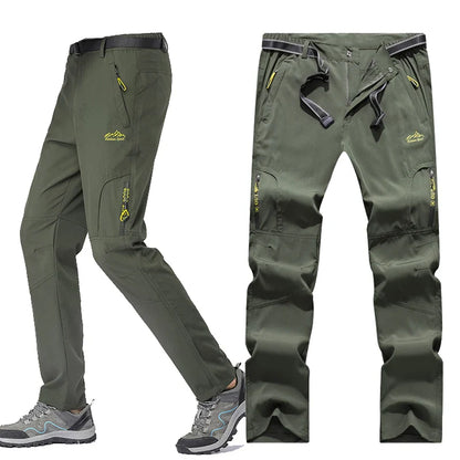 SFABL 5XL Summer Quick Dry Hiking Pants Men Stretch Waterproof Tactical Pants Zipper Pockets Trousers Lightweight Fishing Pants