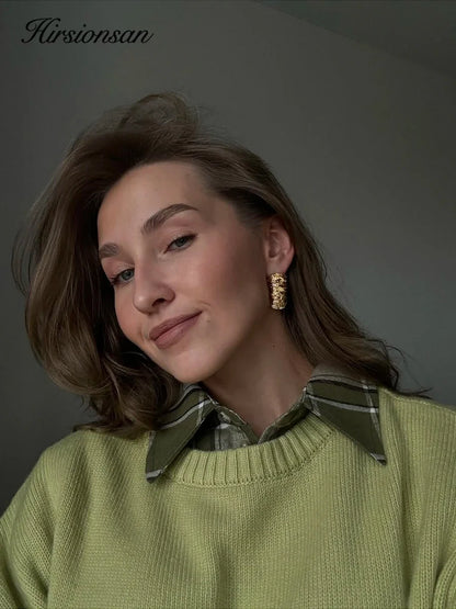 Hirsionsan Basic O Neck Basic Sleeve Sweater Women 2025 Oversized Short Knitted Pullovers Female Casual Thick Warm Soft Tops