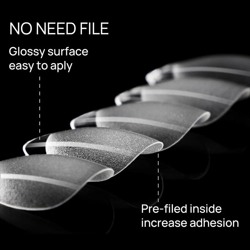 600Pcs Nail Tips Short Almond Shaped Half Matte Clear Acrylic False Nail Tips for Nail Extension Manicure Tools