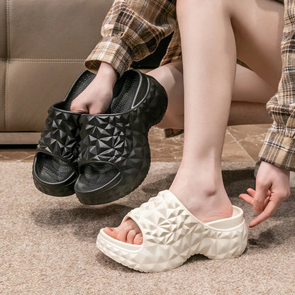 Women's Chunky Platform Slippers Summer Comfort Soft Thick Bottom Slides Woman for Sandals New Open Toe Non-slip Beach Shoes