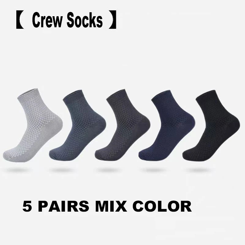5/10 Pairs Men Socks Bamboo Fiber Short Ankle Socks Spring Summer Autumn Winter Business Breathable Male Long Sock Meias Man Sox