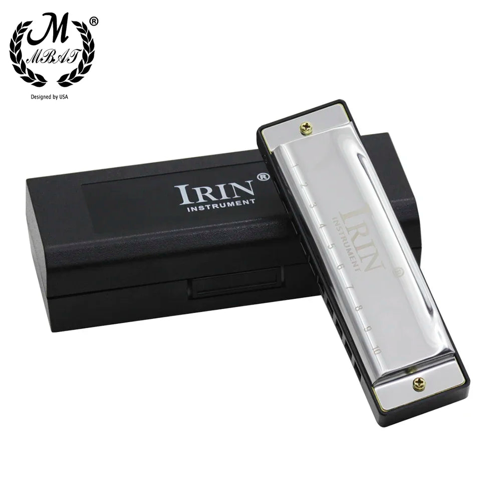 M MBAT 10 Holes 20 Tones Key G Blues Harmonica ABS Box Beginner Music Lover Woodwind Instrument High Quality Harmonica With Case