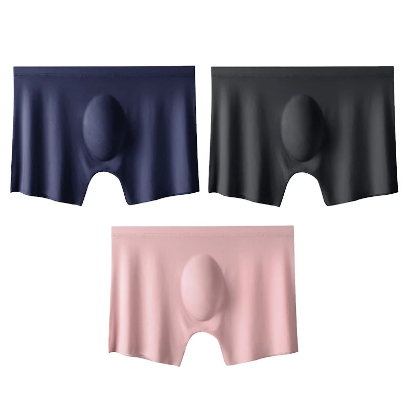 3Pcs/Lot Men's Summer Ultra-thin Boxers Briefs Ice Silk Seamless Underwear Sexy Lingerie Underpants Shorts Breathable Panties