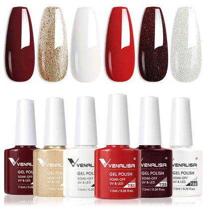 Venalisa HEMA TPO FREE Nail Gel Polish Glitter Gorgeous Full Coverage Soak Off UV LED French Nail Jelly Pink Nude Collection