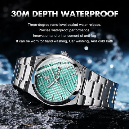 POEDAGAR Luxury Fashion Male Watch Stainless Steel Waterproof Luminous Men's Quartz Watches Casual Date Week Wristwatch For Men