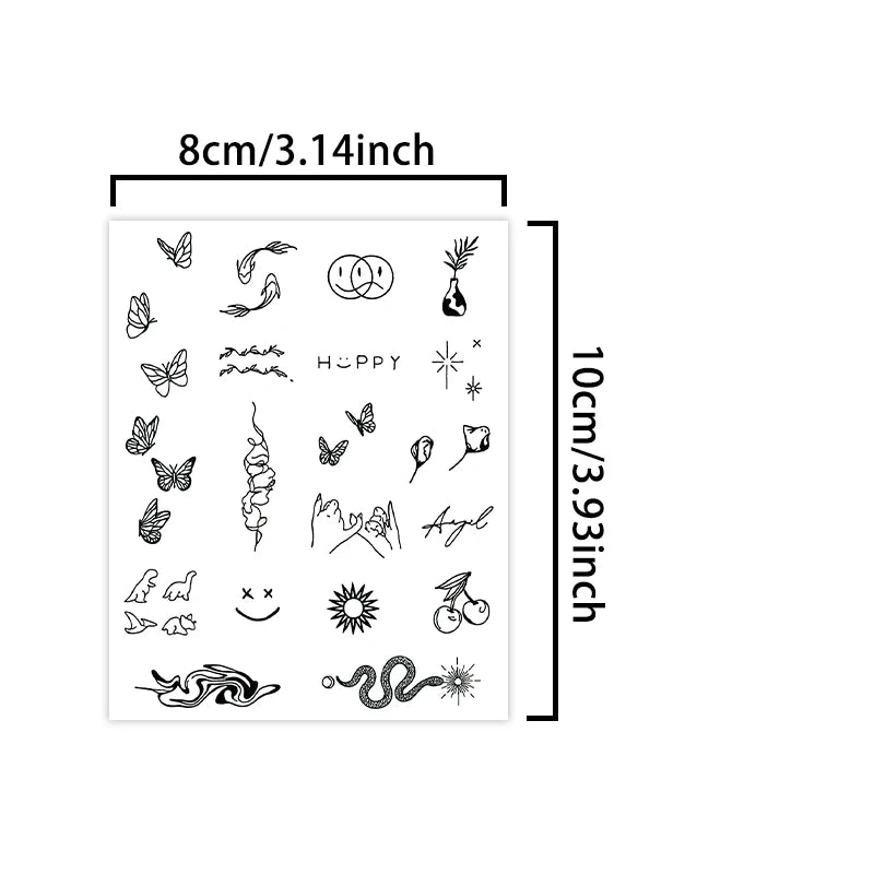Small Pattern Waterproof Temporary Tattoo Stickers, Long-lasting Waterproof for One to Two Weeks, Finger Tattoos for Women.