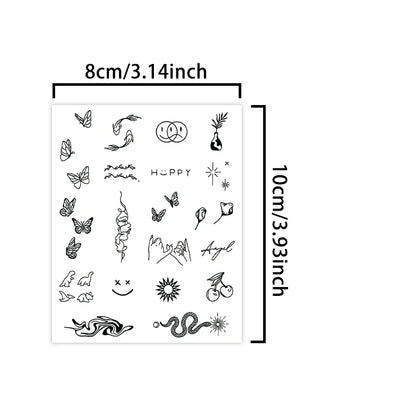 Small Pattern Waterproof Temporary Tattoo Stickers, Long-lasting Waterproof for One to Two Weeks, Finger Tattoos for Women.