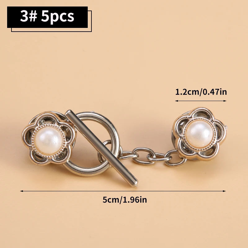 5sets Metal OT Button Up Clothes With No Sewing, Mother Button Up, Coat, Sweater, Cardigan, Women's Decorative Brooch Button