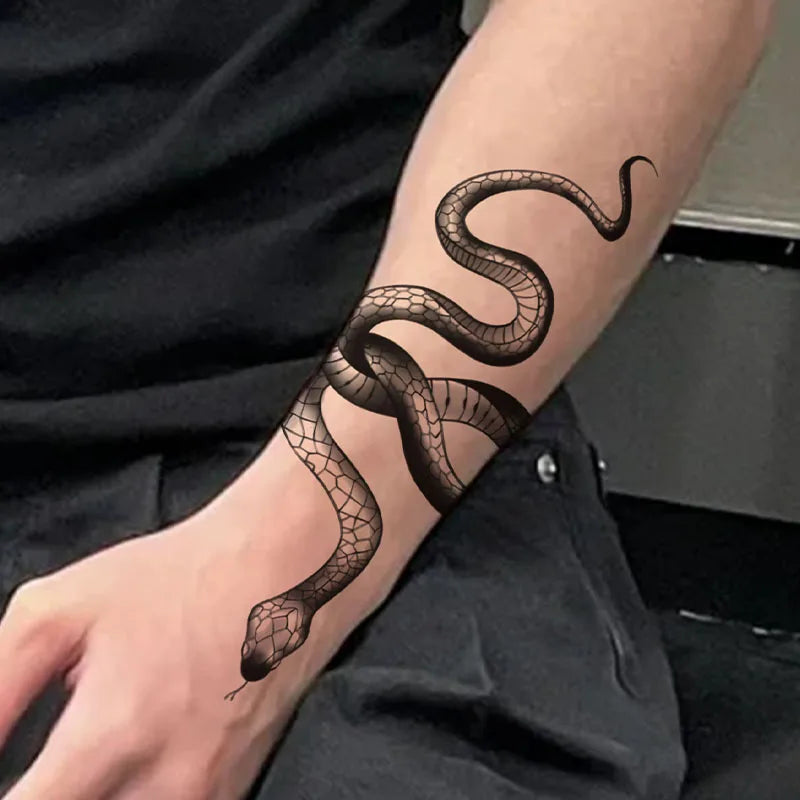 1Pc Snake Temporary Tattoo Sticker, Long-lasting and Waterproof, Realistic Fake Tattoos for Man and Women, For Arm, Leg.