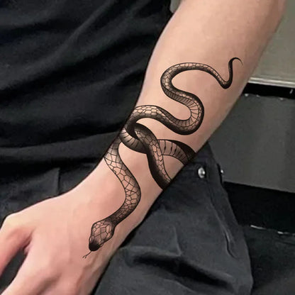 1Pc Snake Temporary Tattoo Sticker, Long-lasting and Waterproof, Realistic Fake Tattoos for Man and Women, For Arm, Leg.