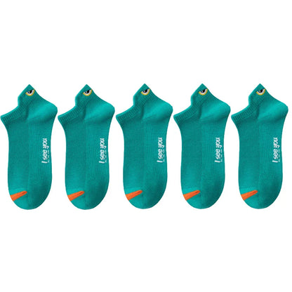 5/10 Pairs Man Short Socks Ankle Boat Socks Breathable Casual Athletic Socks Women Summer Thin Low-Cut Male Socks