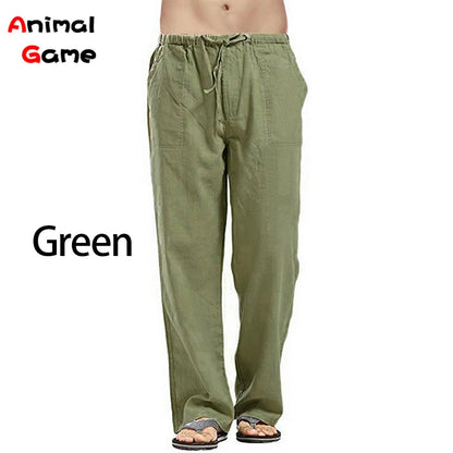Spring Linen Wide Men Pants Korean Trousers Oversize Cotton Streetwear Male New Yoga Pants Casual Men Clothing Sweatpants