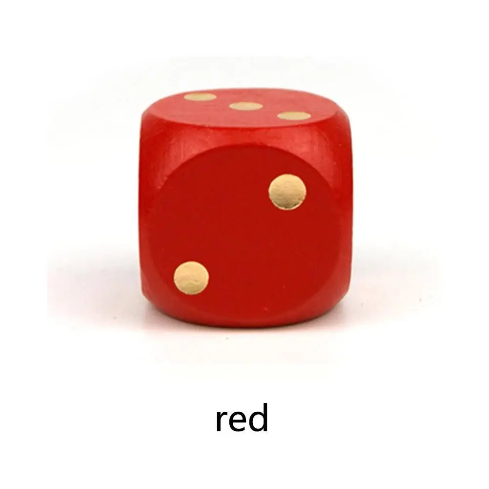 5cm 1pc New Solid Wood Point Entertainment items 6-Sided Game Round Sieve Chess Props Wooden Dice Big Color Dice