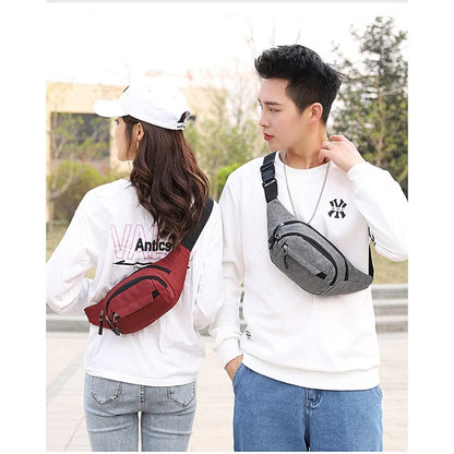 Men's and women's diagonal chest bags, simple and casual waist bags, splash-proof and wear-resistant for construction sites
