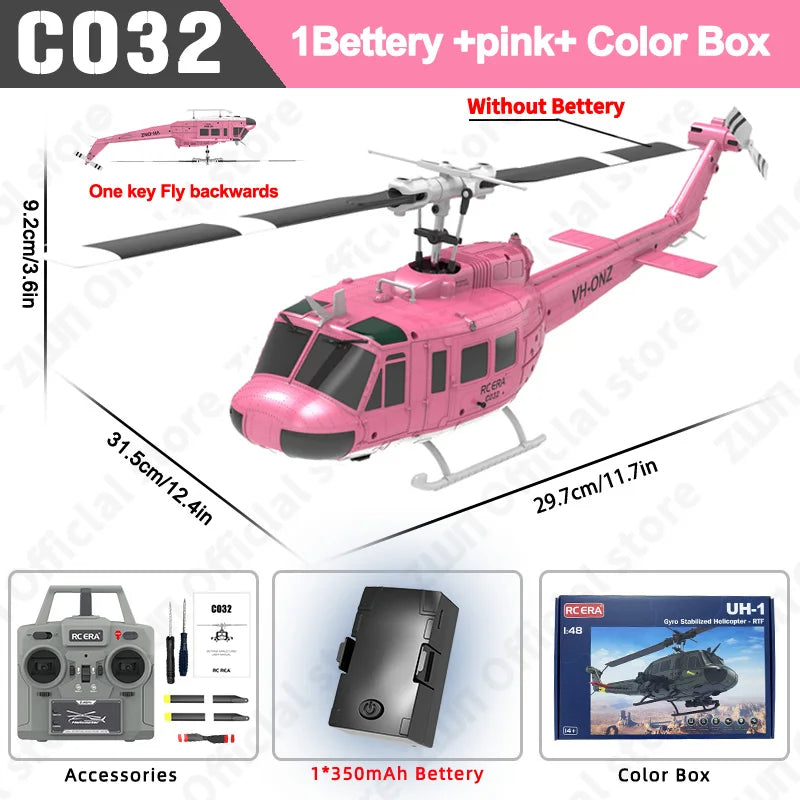 C032 RC Helicopter 2.4G 6-Aixs Gyroscope 6CH Altitude Hold Optical Flow Brushless Remote Control Helicopter Toys For Kid Adult