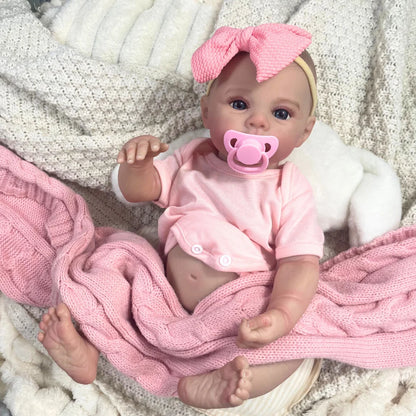 18inch Reborn Baby Doll Meadow Girl Full Vinyl Body 100% handmade 3D Skin Collectible Art Doll Toy Birthday Christmas Gift