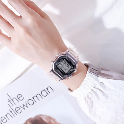 New Boys Girls Digital Luminous Fashion Sport Transparent For Watches Couple Gift