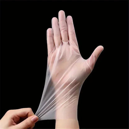 100PCS/BOX Latex Free Gloves TPE Disposable Gloves Transparent Non-Slip Acid Work Safety Food Grade Household Cleaning Gloves