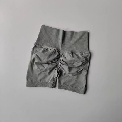 Summer High-Waist Women's Yoga Shorts Breathable Fitness Butt Lift Sports Running Shorts Cycling Push-Up Workout Gym Shorts