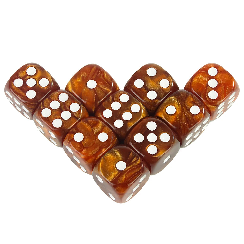 16MM Round Corner Game Dice Set 6-Sided Marble Acrylic Dices for  Tabletop Game Gambling Entertainment Party