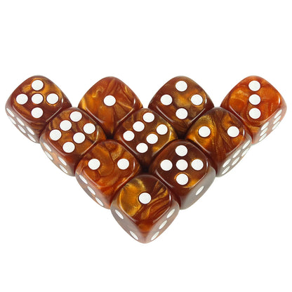 16MM Round Corner Game Dice Set 6-Sided Marble Acrylic Dices for  Tabletop Game Gambling Entertainment Party