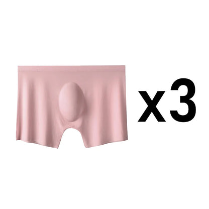 3Pcs/Lot Men's Summer Ultra-thin Boxers Briefs Ice Silk Seamless Underwear Sexy Lingerie Underpants Shorts Breathable Panties