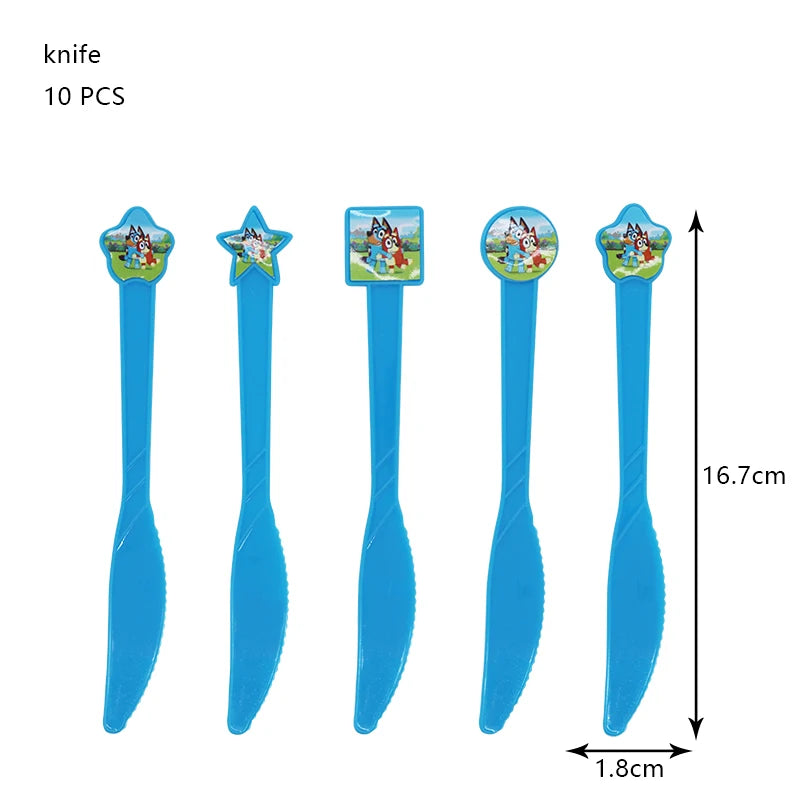 New Bluey Birthday Party Decoration Latex Balloons Bingo Aluminum Film Balloon Disposable Tableware Kids Event Supplies Backdrop