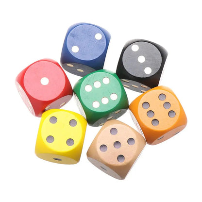 5cm 1pc New Solid Wood Point Entertainment items 6-Sided Game Round Sieve Chess Props Wooden Dice Big Color Dice