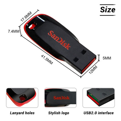 Original SanDisk Cruzer Blade USB Flash Drive 16GB 32GB Memory Stick 64GB 128GB Portable USB Storage Disk For Computer