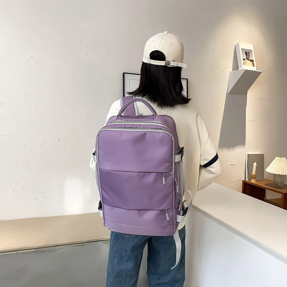 Large Capacity Fashionable Travel Backpack with Adjustable Suitcase, Travel Storage Bag, Multifunctional Leisure Bag