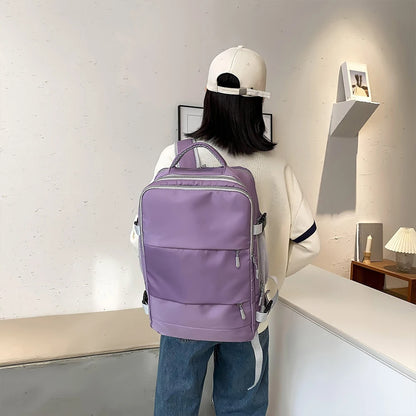 Large Capacity Fashionable Travel Backpack with Adjustable Suitcase, Travel Storage Bag, Multifunctional Leisure Bag