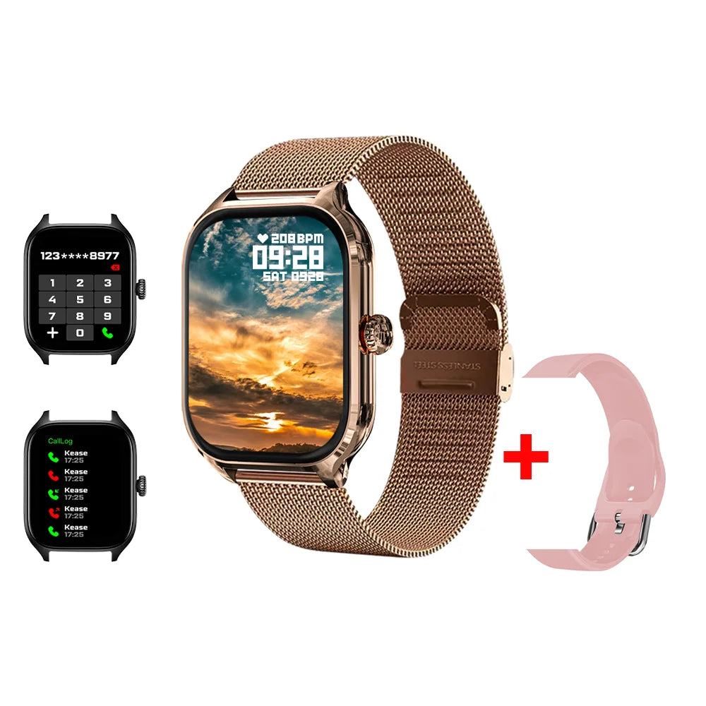 KESHUYOU H9 2025 Smart Watch 2.01-inch HD Display Receive Make Calls Message Preview Sport Mode Weather Forecast Smart Watch