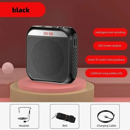 XIKCU Portable Voice Amplifier Megaphone Mini Audio Speaker With Microphone Rechargeable Ultralight Loudspeaker For Teachers