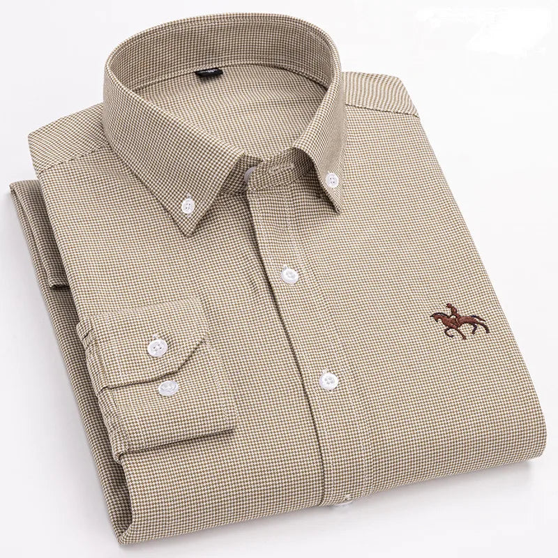 Plus 5XL 6XL Mens Oxford Shirts 100% Cotton Spring Long Sleeve Casual Business Formal Dress Shirt Regular Fit Social Man Clothes