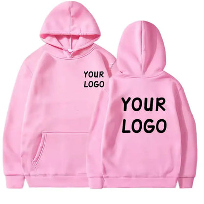 DIY Custom Your Brand LOGO  Men Women Casual Hoodie  Top Solid Color Pullover Street Personality Sweatshirt Custom Gifts
