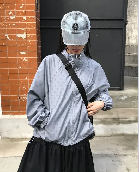 Korean style Fashion Retro Street Windproof Zipper Oversized Hoodie Women's Y2K New Harajuku Star Casual Joker Couple Sweatshirt
