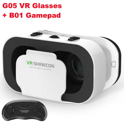 G05 MINI VR Glasses IMAX 3D Movies Virtual Reality Glasses Google Cardboard Box VR Helmet for 4.5-6" Phone,Support Game Joystick