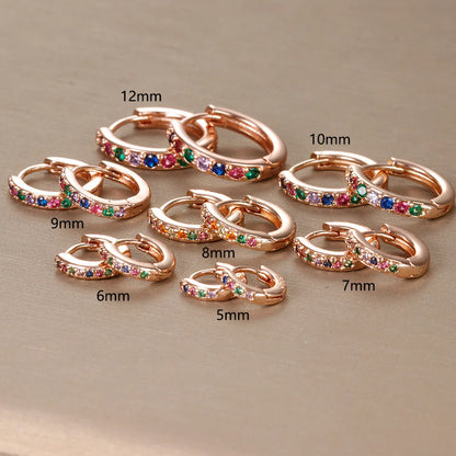 2PCS Stainless Steel Minimal Crystal Zirconia Hoop Earrings Gold Silver Color Small Huggie Cartilage Earring Piercing Jewelry